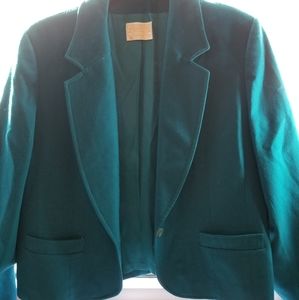 Pendleton vintage 100% wool blazer cropped teal